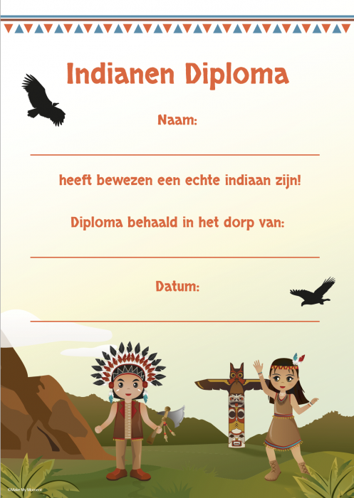 Indianen diploma diplomashop