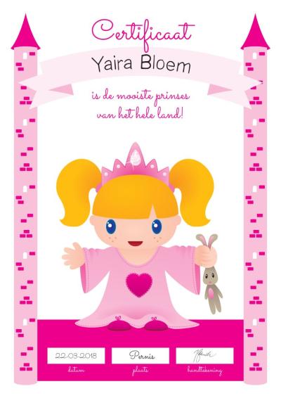 Prinsessen certificaat diplomashop