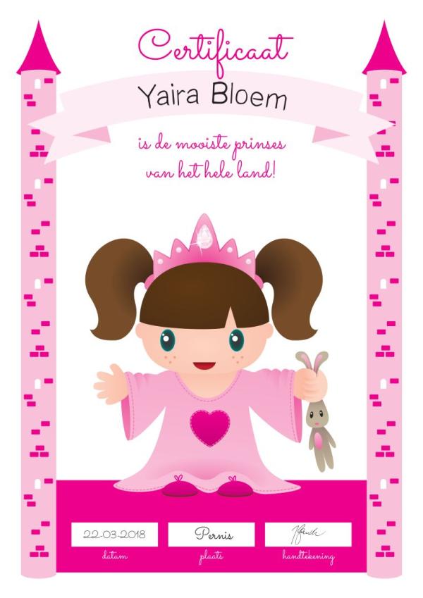 Diplomashop prinsessen certificaat