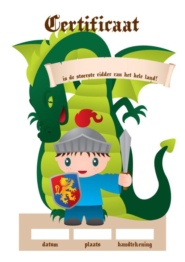 Stoere ridder certificaat