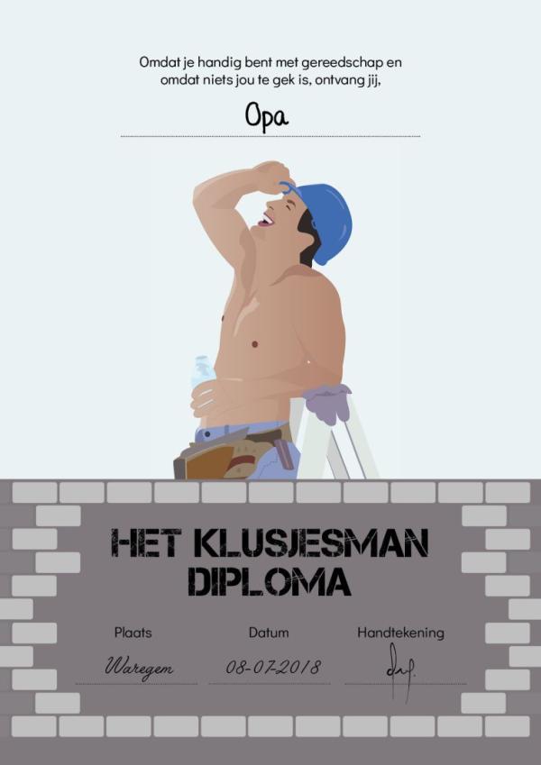 Klusjesman diploma bij diplomashop