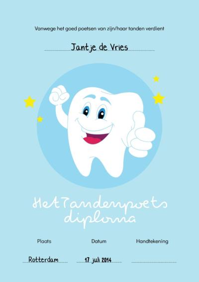 Tandenpoets diploma diplomashop