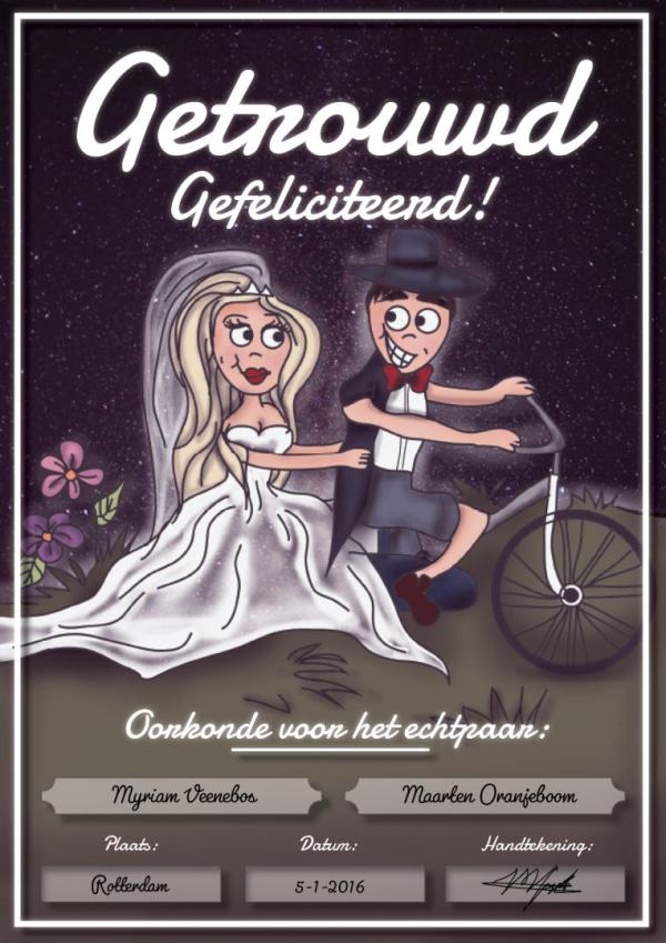 Getrouwd oorkonde diplomashop