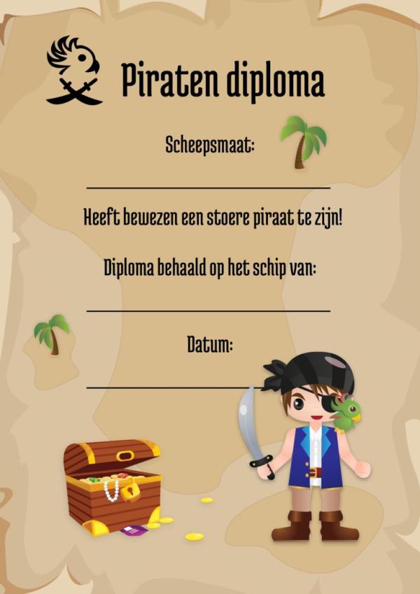 Piraten diploma diplomashop