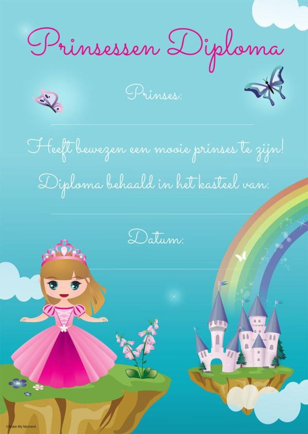 Prinsessen diploma diplomashop