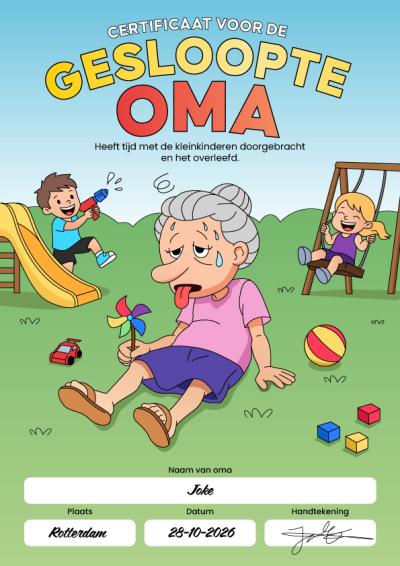 Gesloopte oma diploma