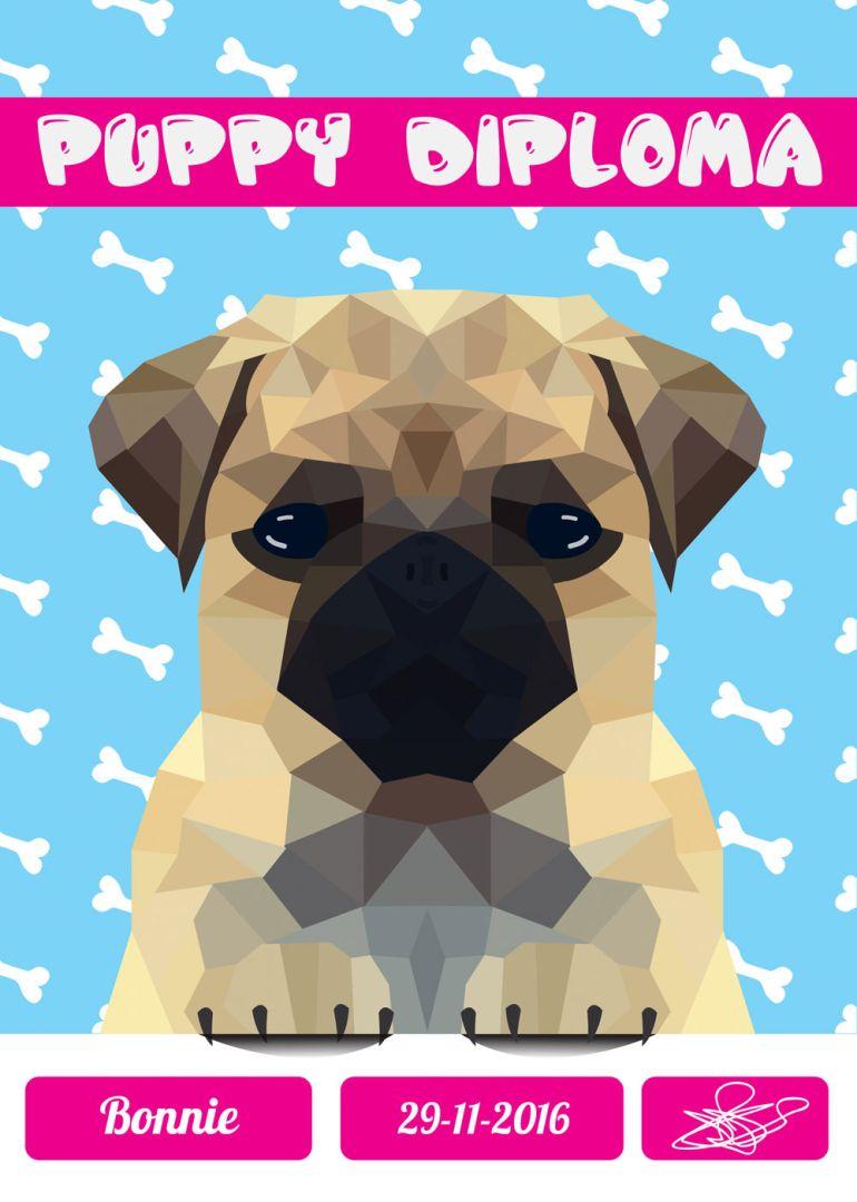 Diploma voor de mijlpaal van een puppy