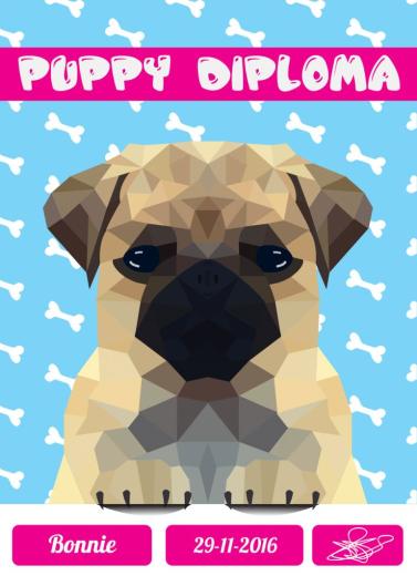 Diploma voor de mijlpaal van een puppy