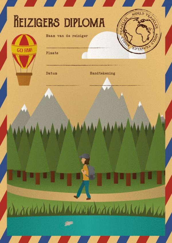 Reizigers diploma van diplomashop